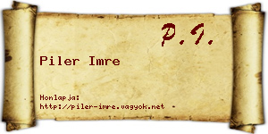 Piler Imre névjegykártya