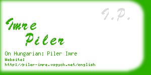 imre piler business card